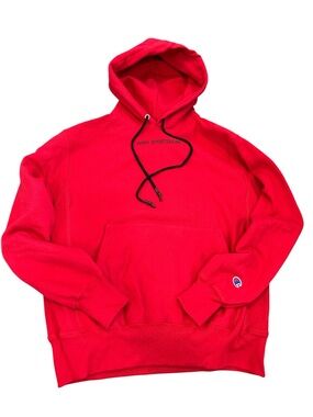 ASRV technical sportswear, red drawstring hoodie